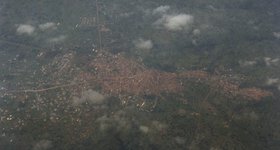 Almost as soon as I arrived, I was off on a business trip to Mali. Flying over central Ghana.