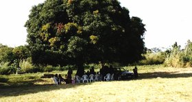 The trip was actually to a funeral. Here we are having lunch after the service.