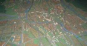 Central Jakarta - in model form. My building is on the left... yes, there!