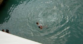 Local boys would dive for coins thrown from the ferry