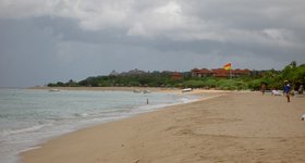 The beach was great at high tide...