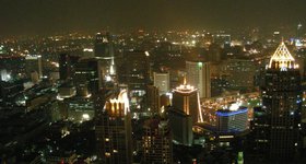 Christmas party in Bangkok. Dined on the 68th floor - outdoors!