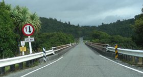 Highway 6, on the west coast is very quiet. Most bridges are one lane only