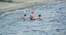 I put my toe in this lake. It was 5 degrees. These boys are crazy!