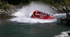 These boats can move at 80 km/hr in water a few inches deep, and can pull a 360 in their own length