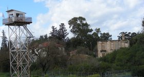 Abandoned houses in No Man's Land, patrolled by the UN