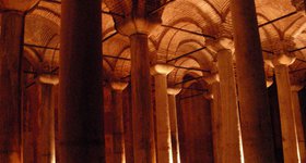 Now drained, the underground reservoir is like a cathedral